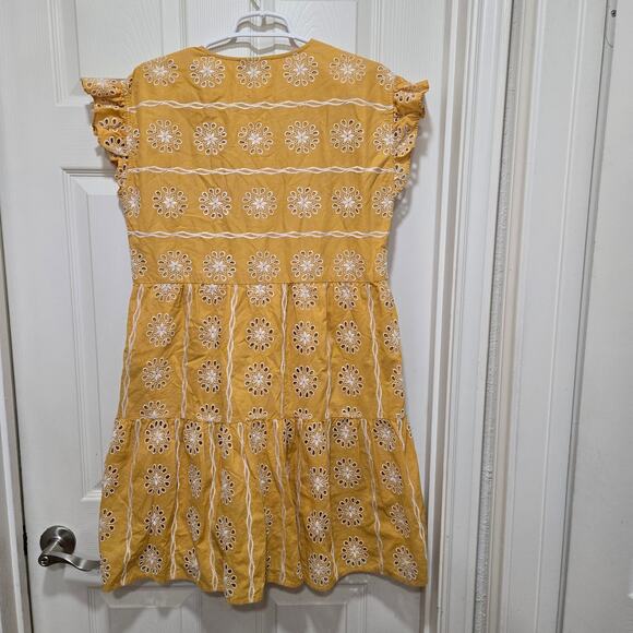 LOFT Yellow Floral Mini Dress - Picture 6 of 8